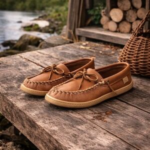 Laurentian Chief Leather Moccasin Loafers Women’s Size 8 Vintage Brown Camp Shoe